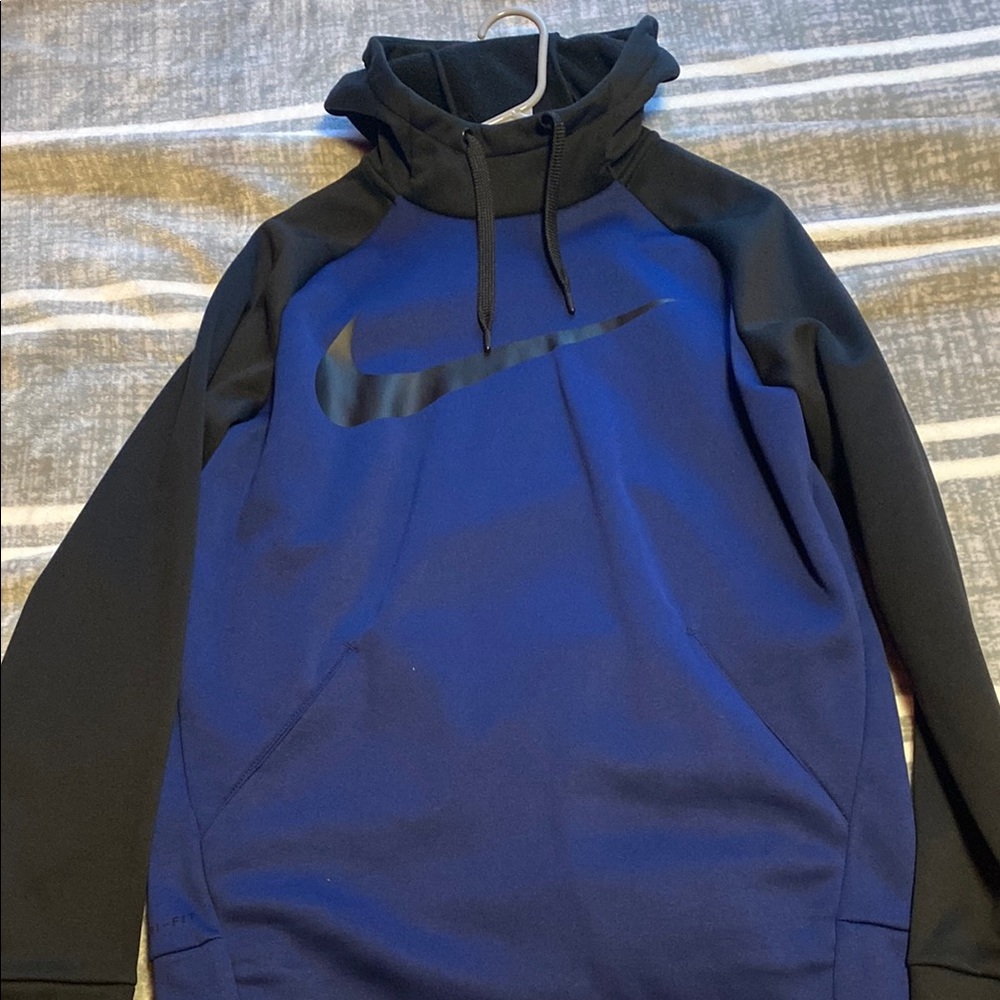 Nike Color Block Blue and Black Half-Zip Sweater